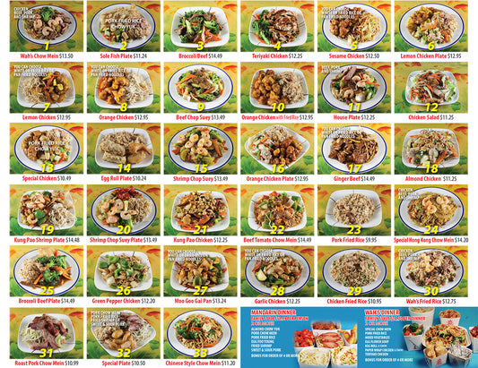 Wah's Kitchen Menu 2025